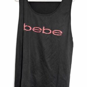 bebe logo tank top black pink plus size 3X Y2K casual summer”